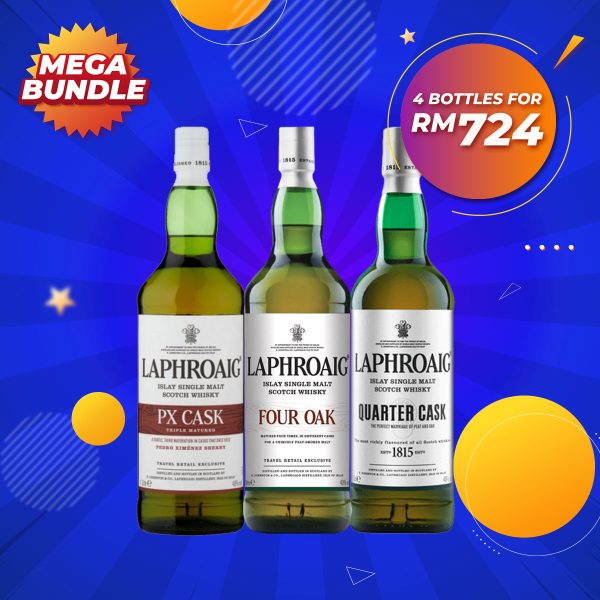 Mega big bundle - laphroaig bundle single malt scotch x 3