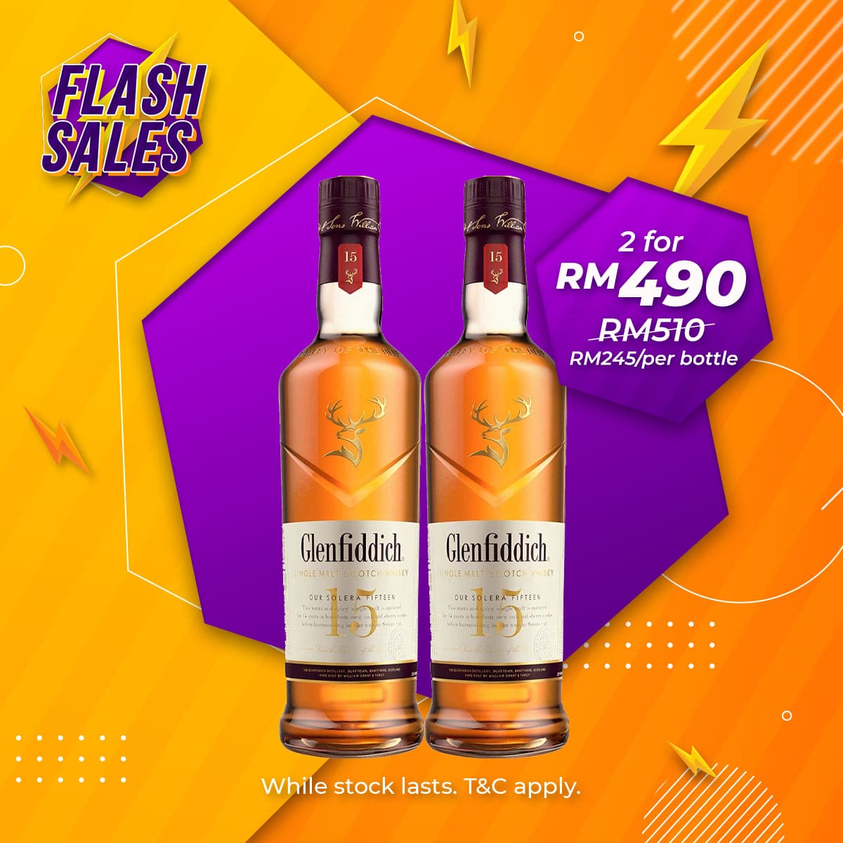 Flash Sale - Glenfiddich 15 Years Speyside Single Malt [700ML] x 2