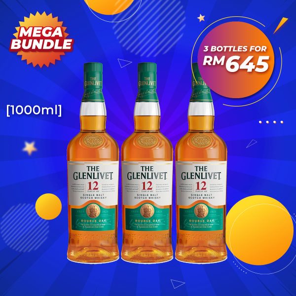 Mega big bundle - glenlivet 12 years speyside single malt [1000ml] x 3