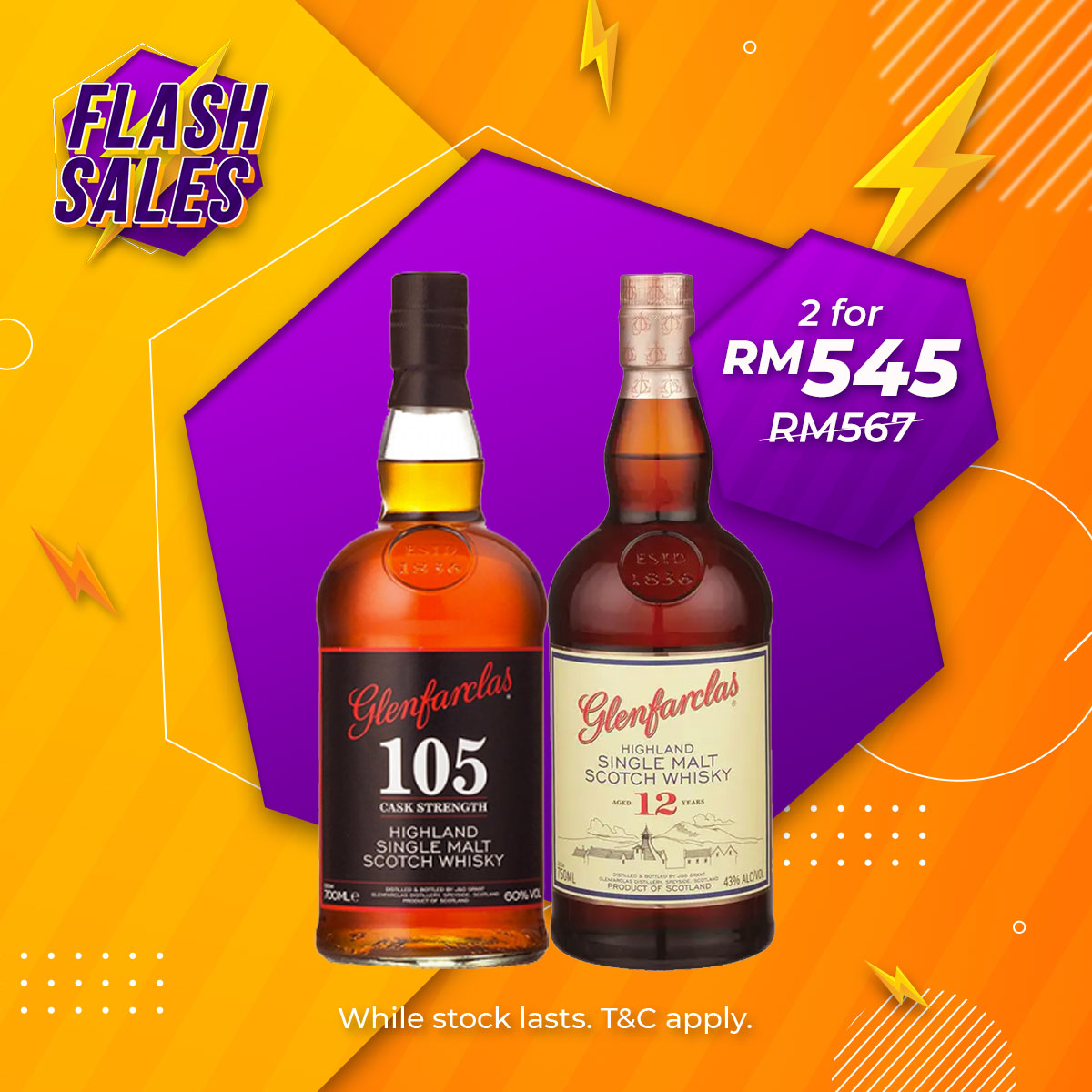 Flash Sale - Glenfarclas 105 & 12 Years Speyside Single Malt [700ML]