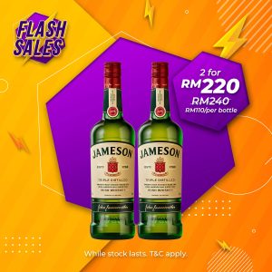 Flash sale - jameson triple distilled irish whiskey [700ml] x 2