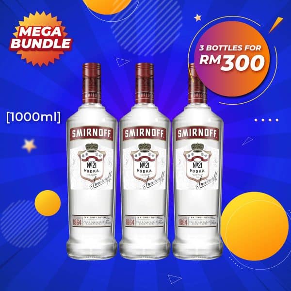 Mega big bundle – smirnoff red triple distilled vodka [1000ml]