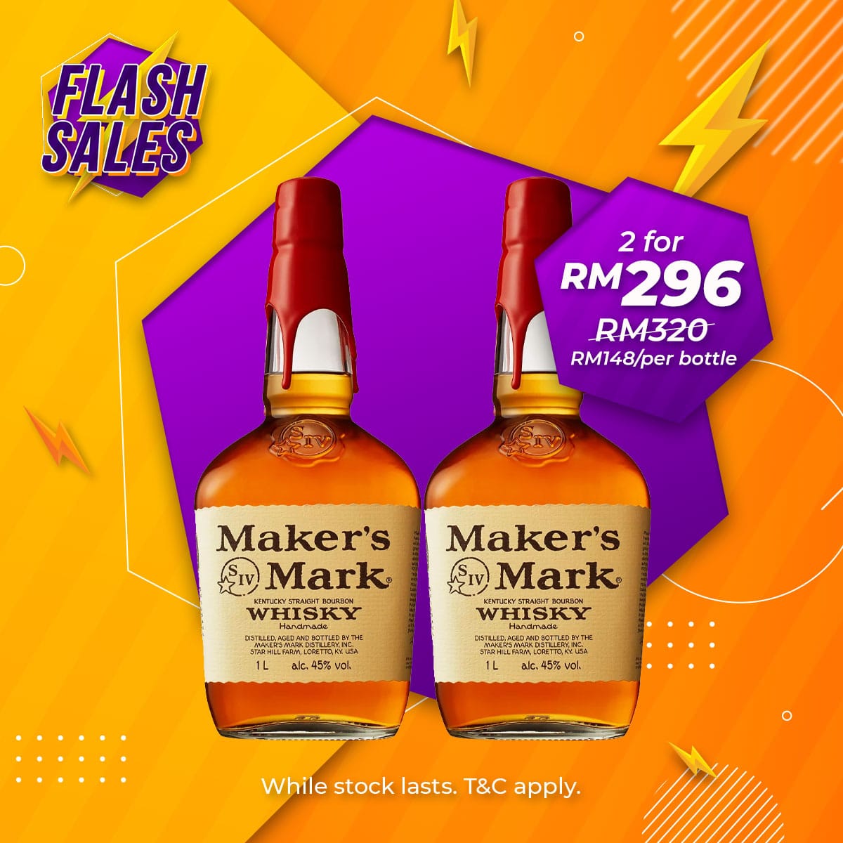 Flash Sale - Maker’s Mark Bourbon [1000ML] x 2