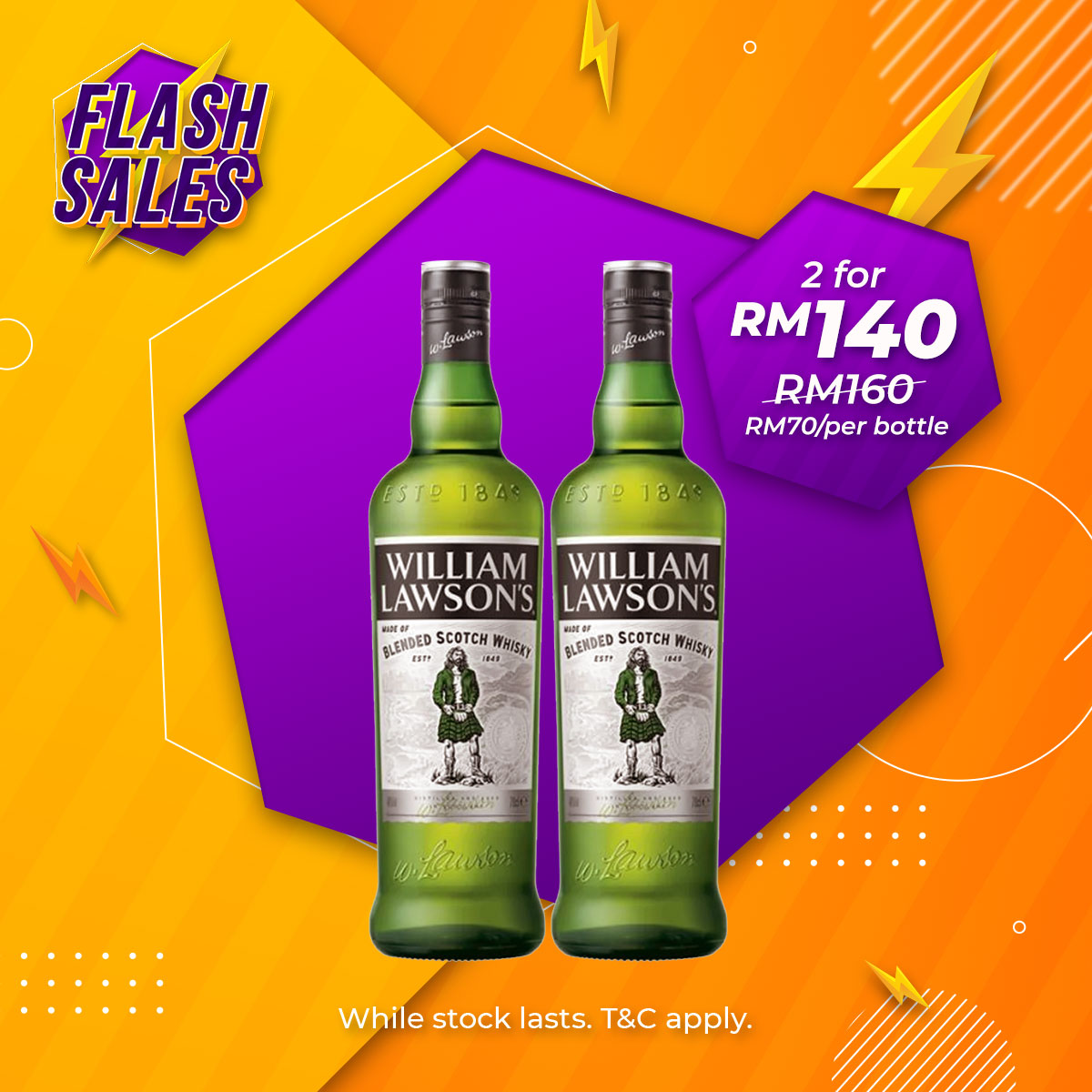 Flash Sale - William Lawson’s Blended Scotch Whisky [750ML] x 2