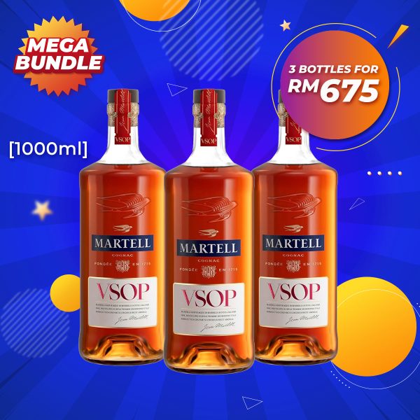 Mega big bundle - martell v. S. O. P red barrel brandy [1000ml] x 3
