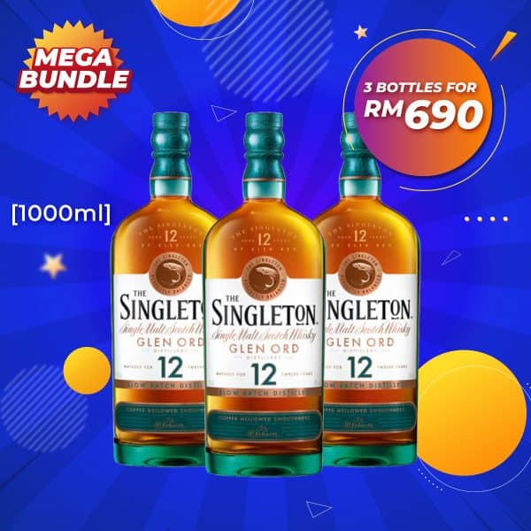 Mega big bundle - singleton glen ord 12 years speyside single malt [1000ml] x 3
