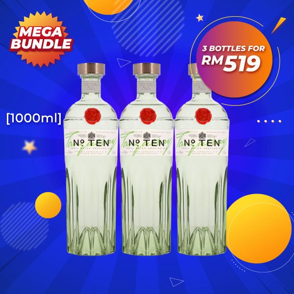 Mega big bundle - tanqueray no. Ten small batch gin [1000ml] x 3
